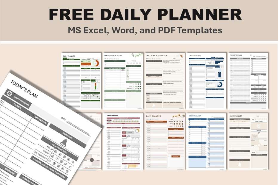 Free daily planner templates